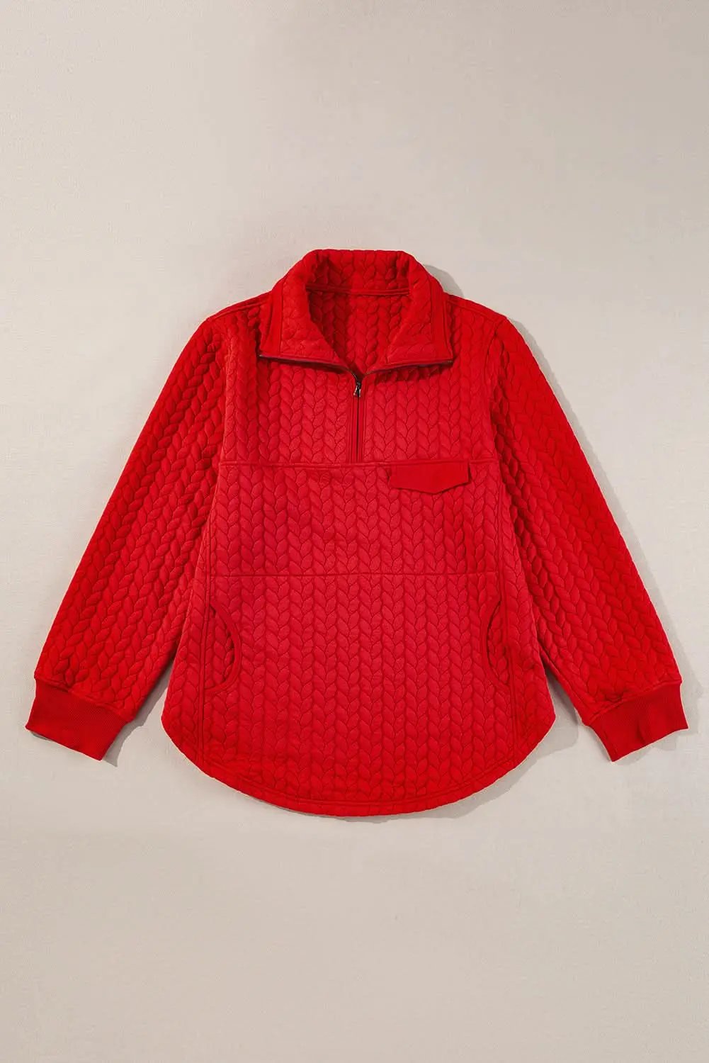 Tomato red plus size pullover - Love Salve